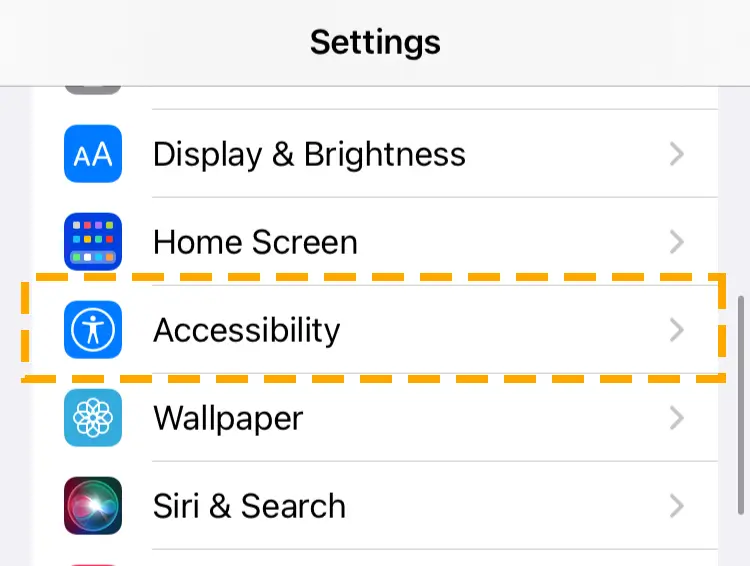 ios accessibility settings