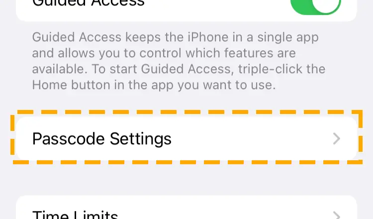 passcode for guided access