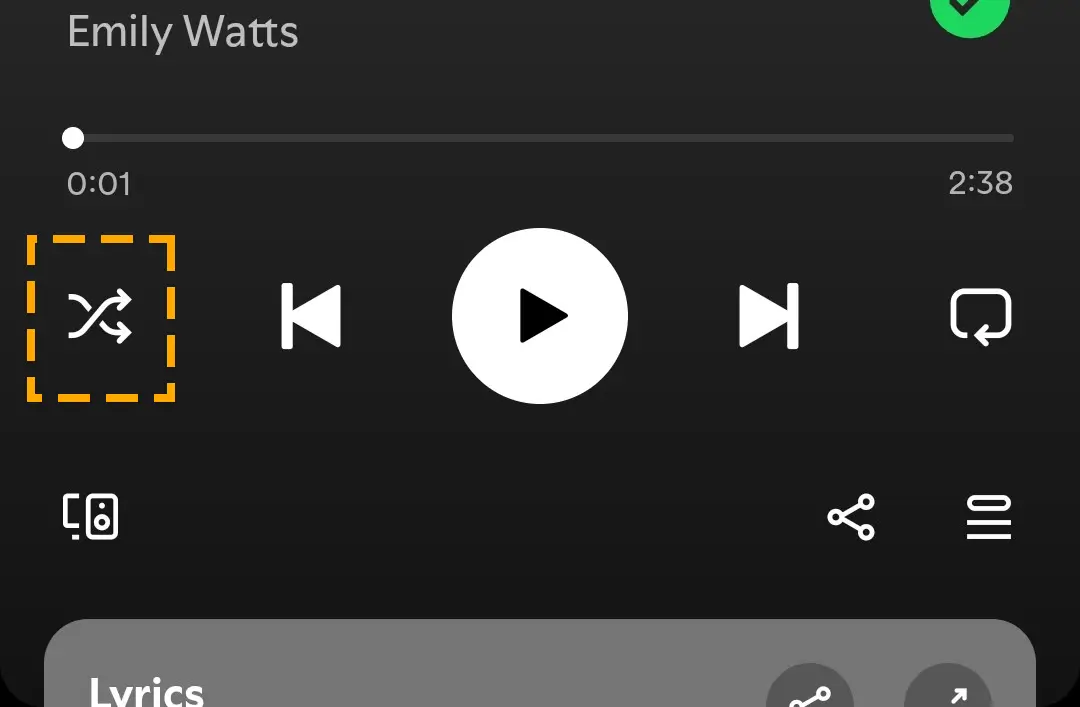 shuffle icon on spotify
