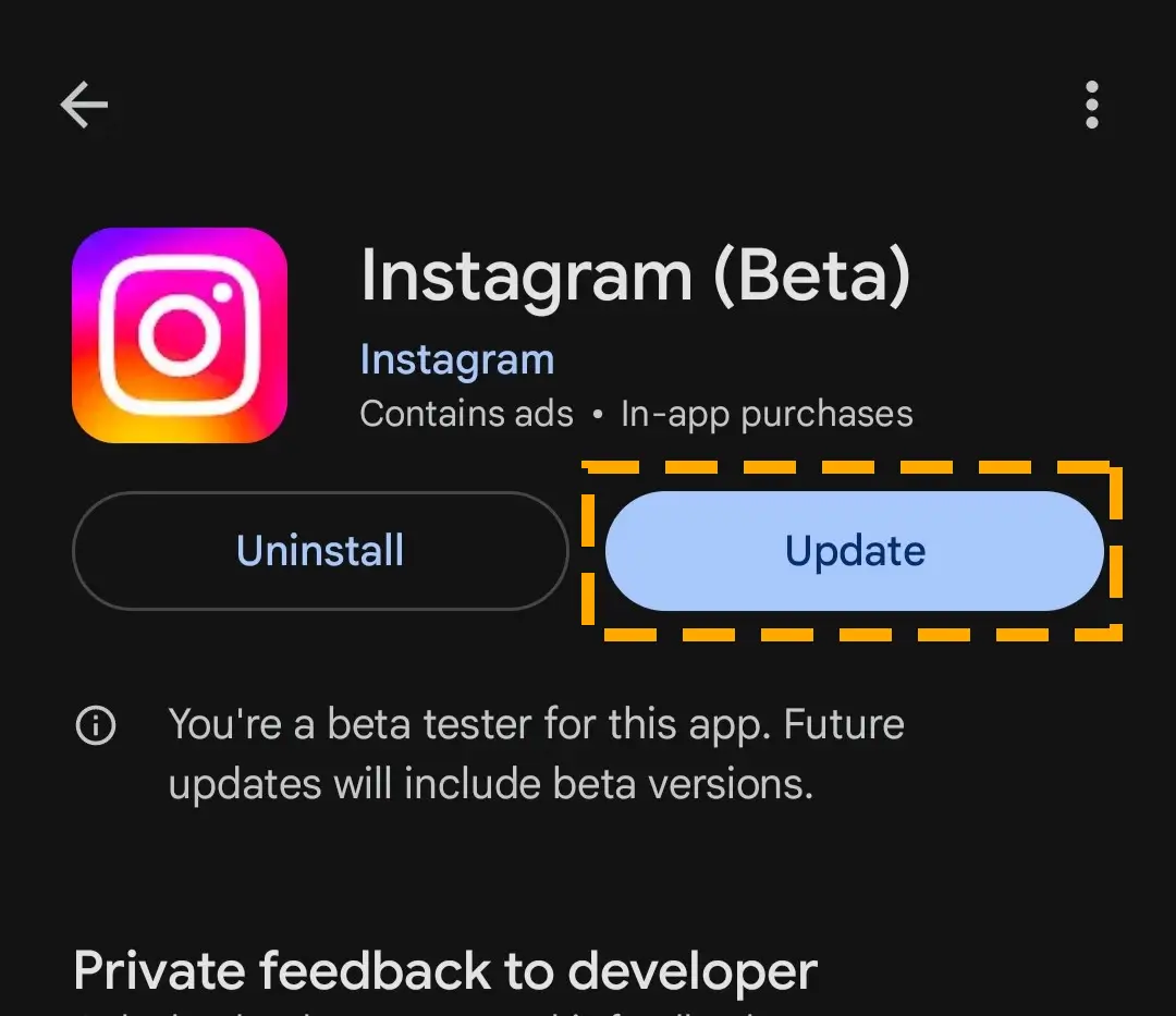 update the app