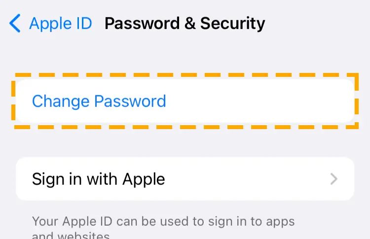 change apple id password