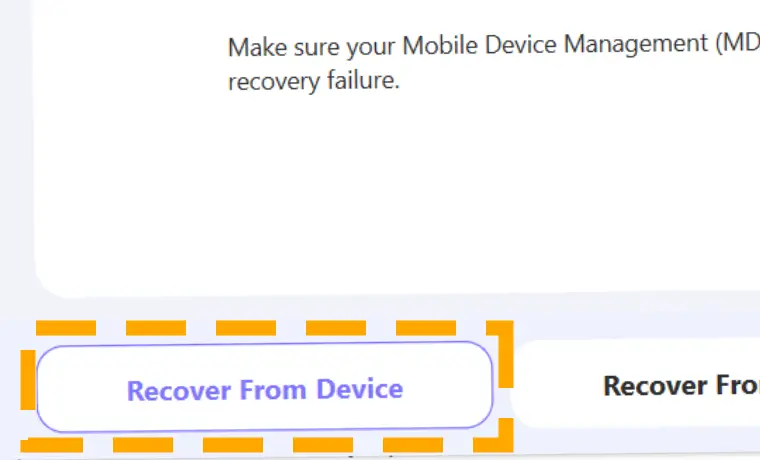 choose recovery from device