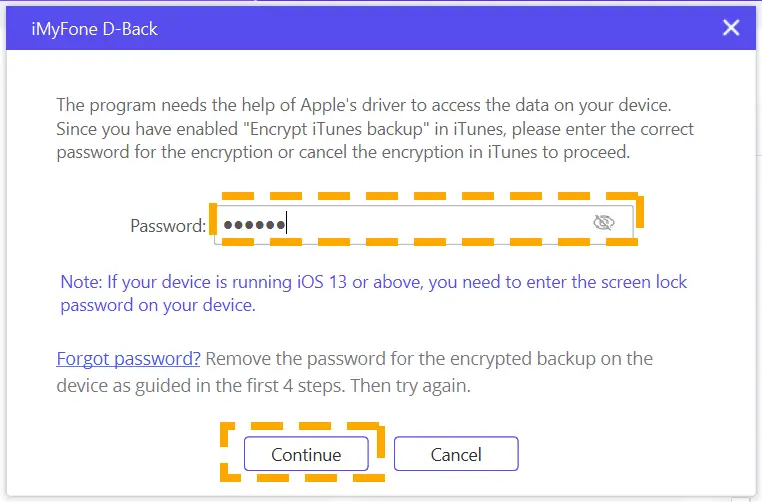 enter itunes password