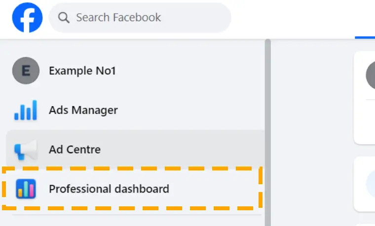 professional dashboard of the page