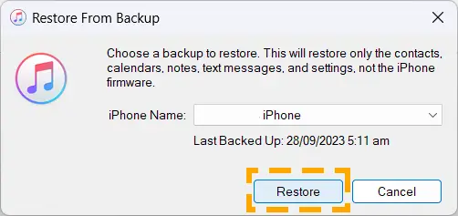 restore backup