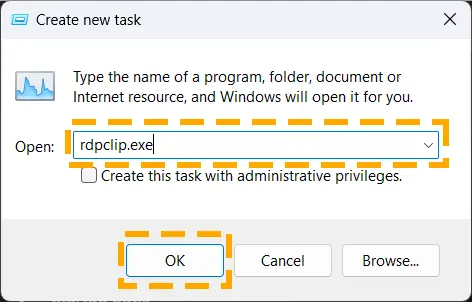 run new rdpclip task