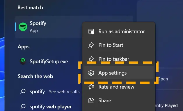 spotify windows app settings