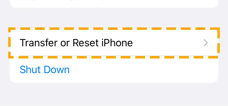 transfer or reset iphone