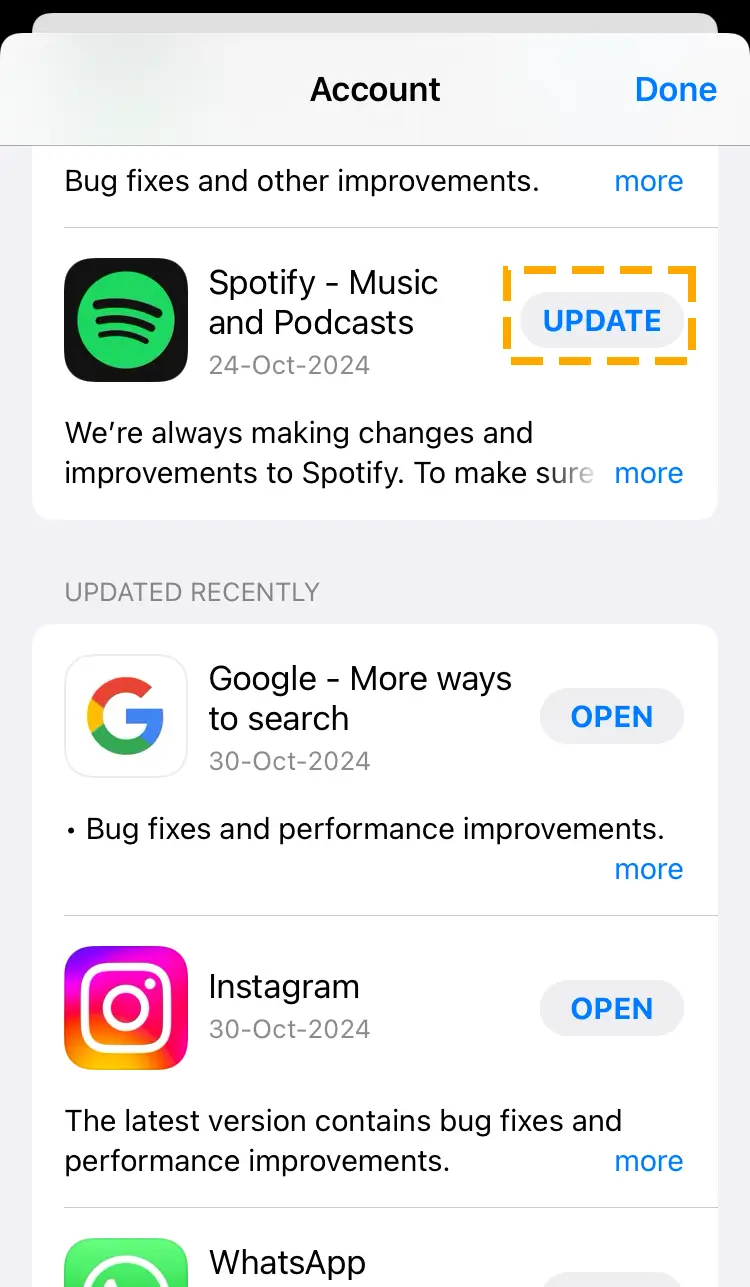 update ios apps