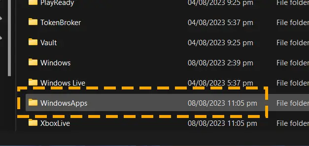windows apps folder