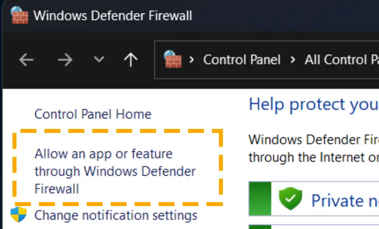 windows defender firewall