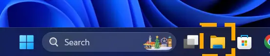 file explorer on taskbar