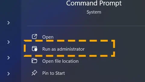 run command prompt as admin